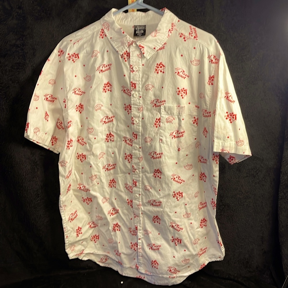 Toy Story 4 Pizza Planet Button Up Shirt